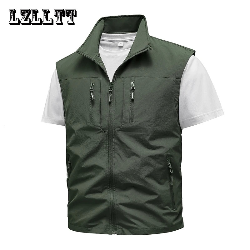 Spring Men Outdoor Casual Vests Mens Summer Waterproof Breathable Fishing Waistcoat Mens Autumn Fashion Vest Jacket Male 260423BANJIA