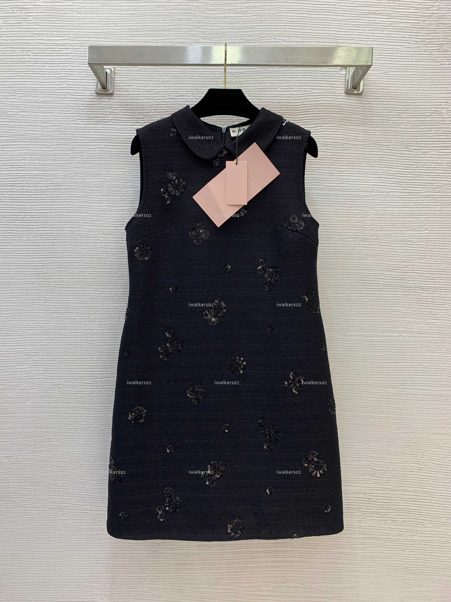 Classics Peter pan collar women dress Summer lady dresses women designer clothes sleeveless fitted skirt A025X01N141