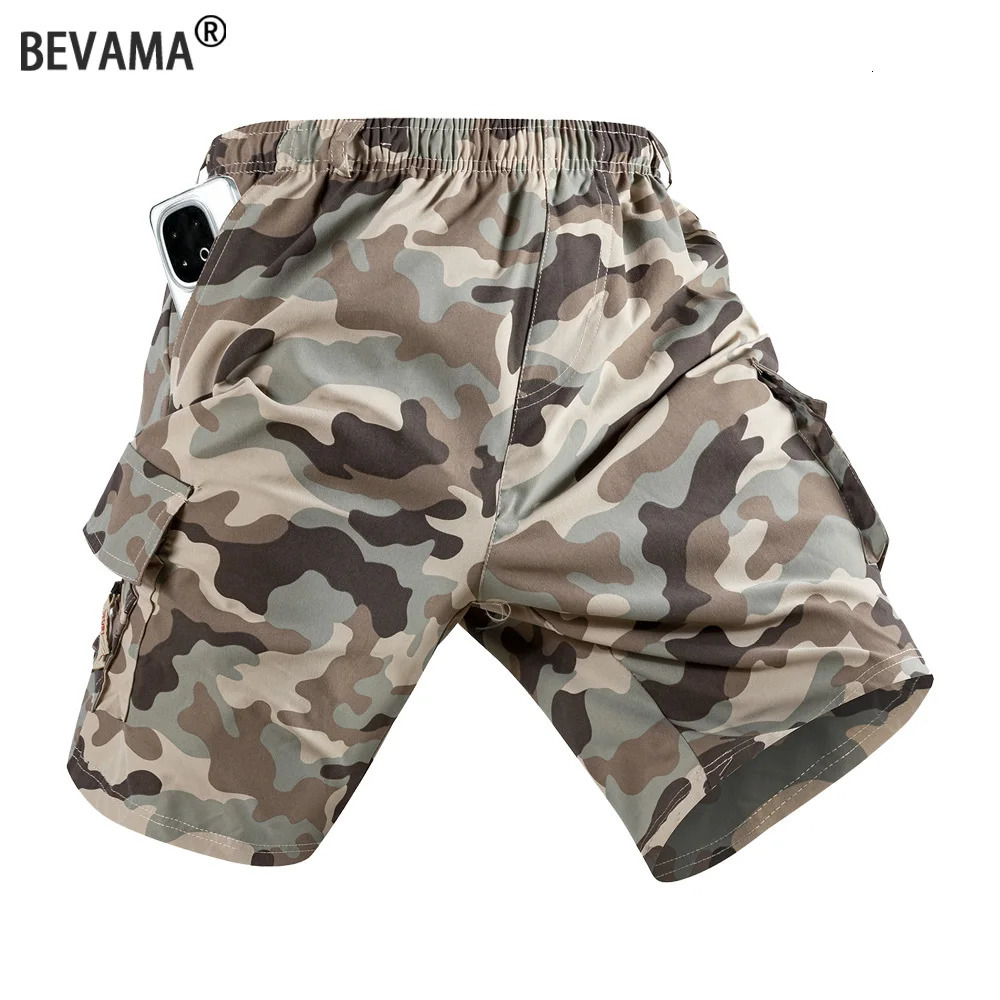 Mens Camouflage Cargo Shorts Tactical Casual Loose Work Tooling Shorts Summer Males Outdoor Knee Length Short Fashion Pants 260422BJ