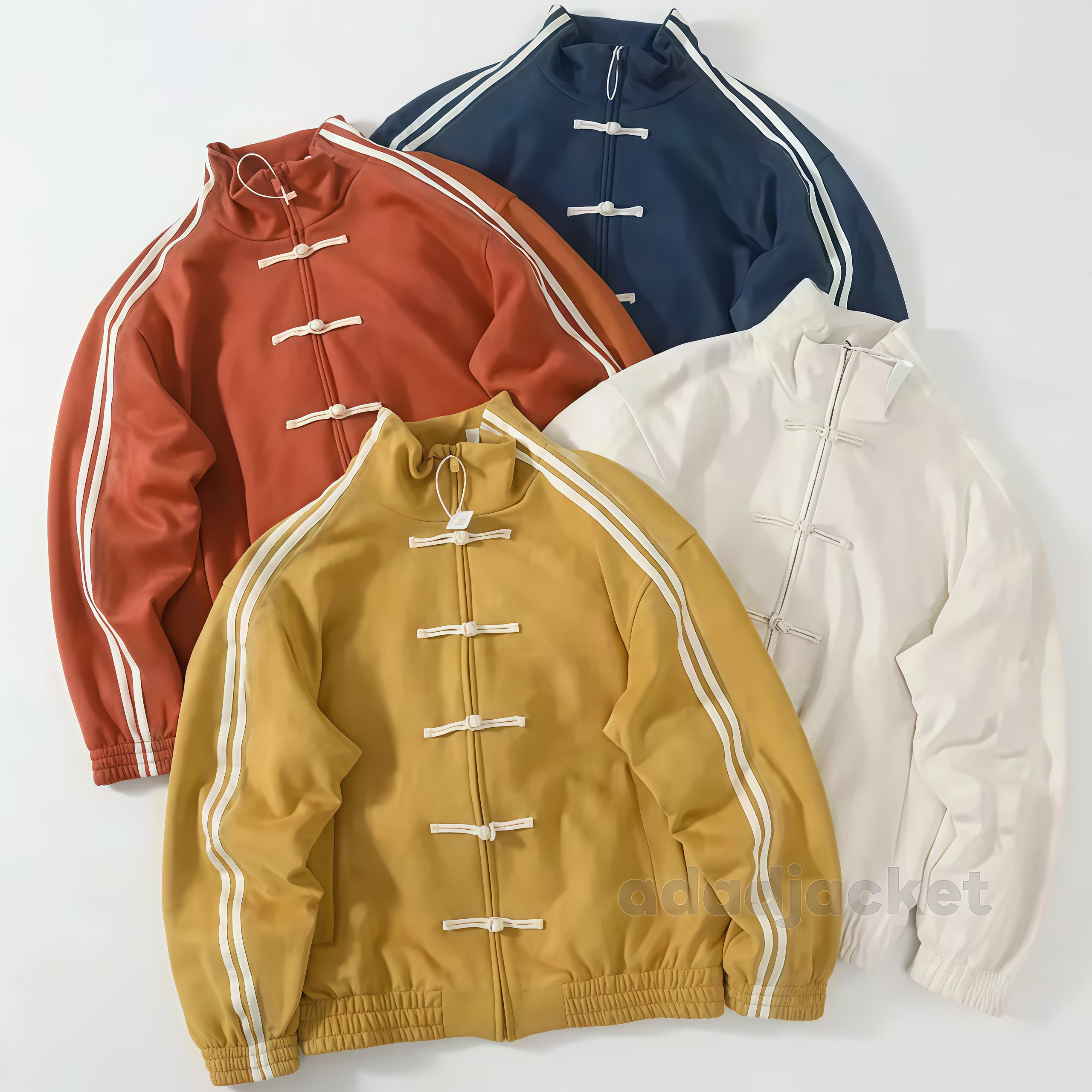 Chinese Jacket pants jacket with vintage style Sweater striped fabric strap fixed dyeing button and limited edition horse year design Outerwear S