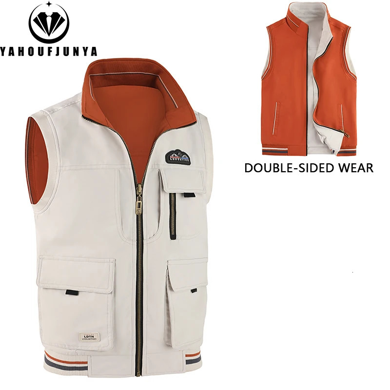 2026 Spring Summer Men Thin Tool Outdoor Leisure Stand Collar Vest Men Camping Fishing Breathable Sleeveless Vest Male Waistcoat 260423BANJIA