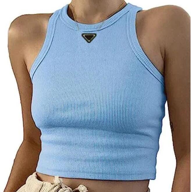 Women's T-Shirt Designer Womens Crop Top Knit Backless Tank Tops High Quality Sexy Sleeveless Camisole Suer Fashion Knitwear Vest