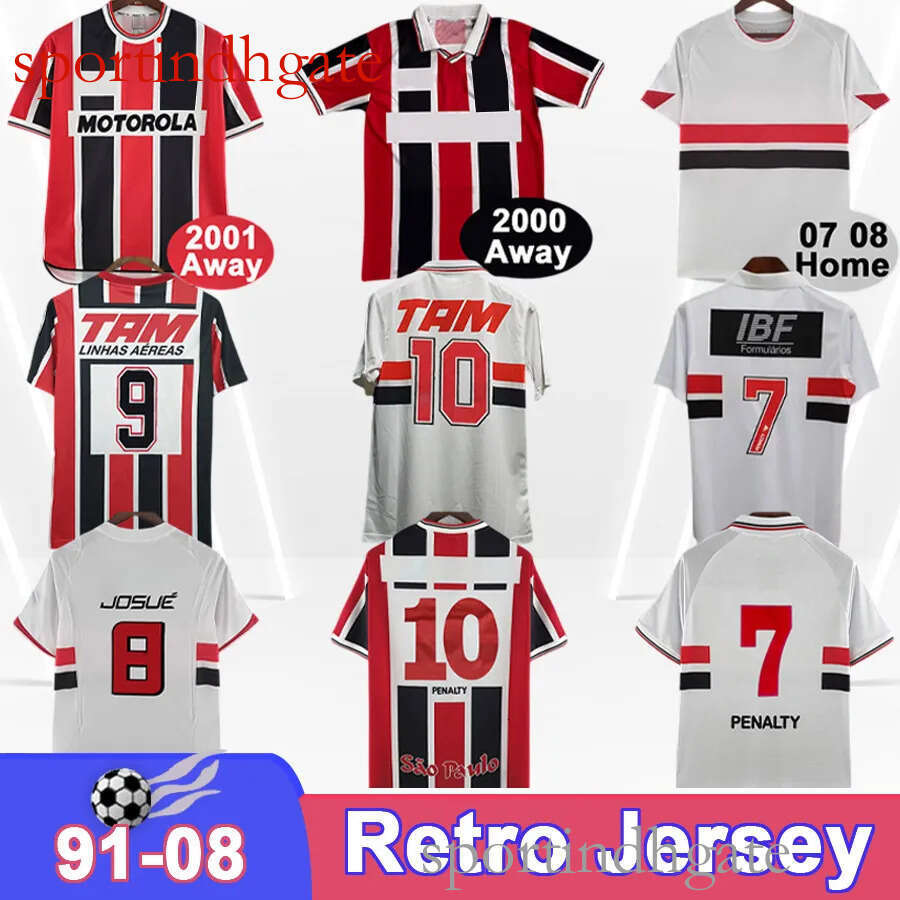 91 93 94 Sao paulo Mens Soccer Jerseys ELIVELTON ANILTON Home White Away Black Red 1996 1997 RETRO Football Shirt Short Adult Uniforms top quality