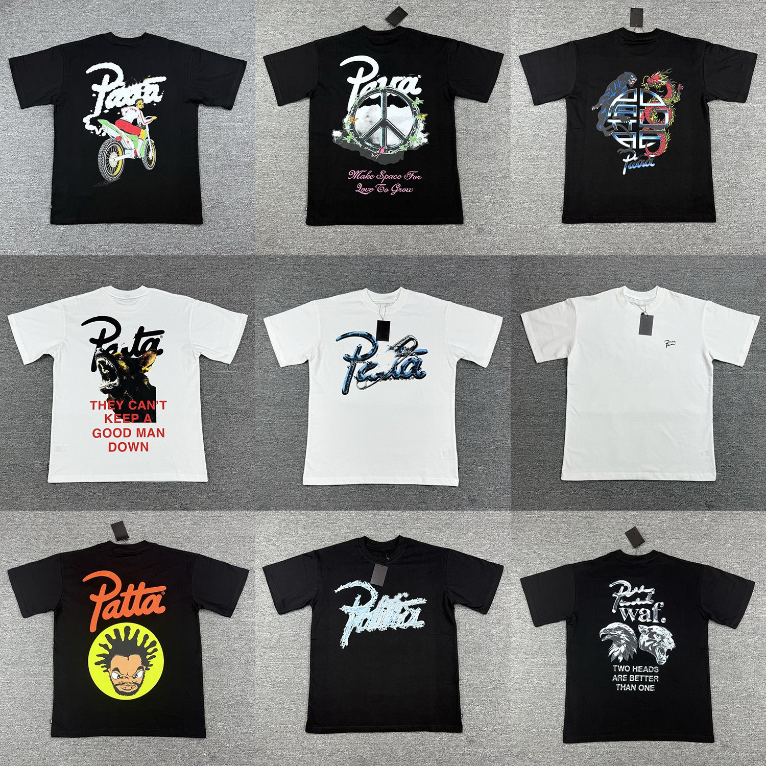 T-shirts pour hommes Été court PATTA T-shirts pour hommes Chlorophylle 20 ans Anniv T-shirt noir unisexe mode strt porter pur coton doux pour la
