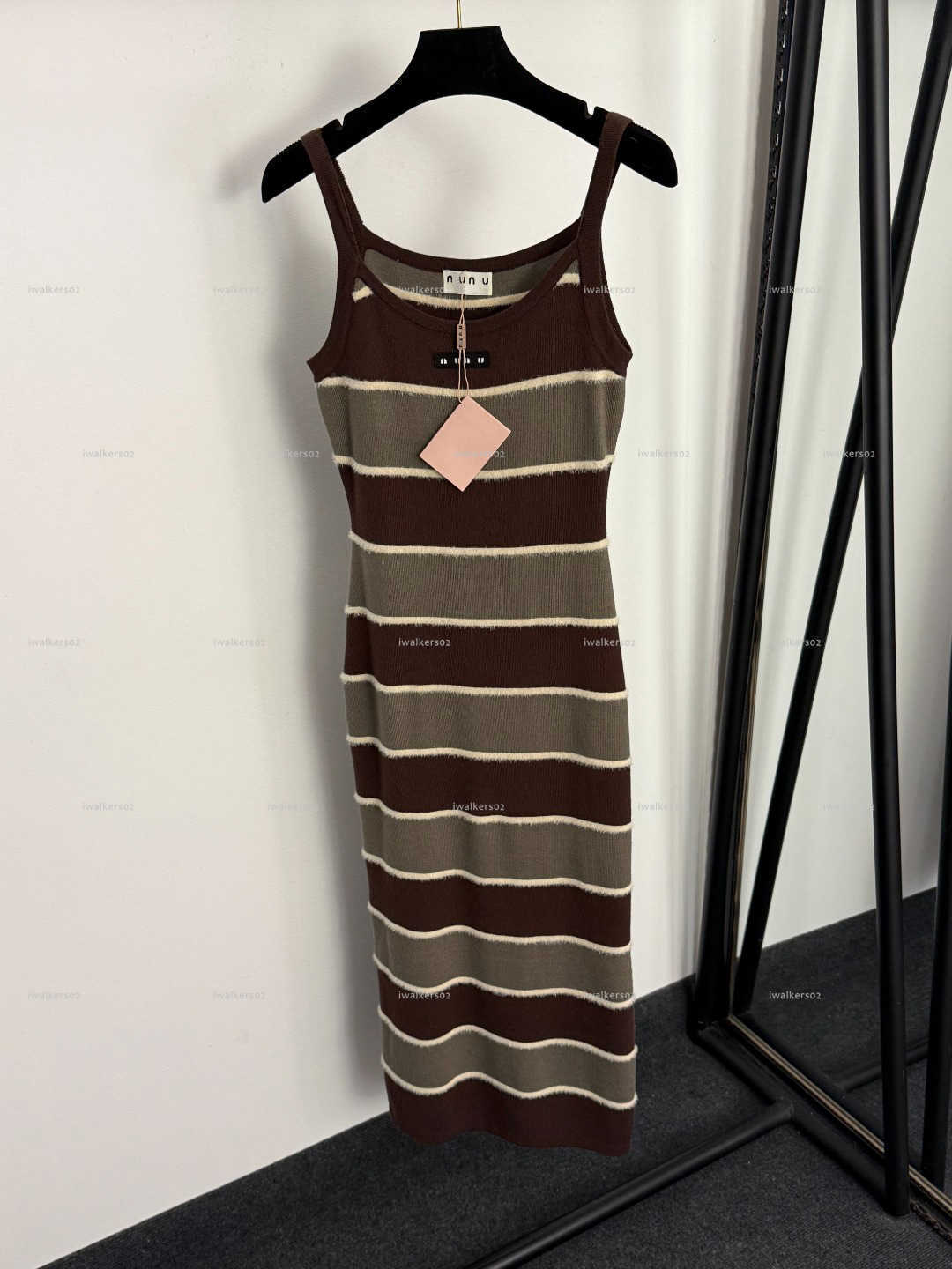 Classics women dress girls top designer clothes women color blocked striped knitted camisole dress ropa de mujer A025X01N001-image-1103411520