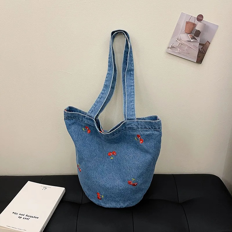 Denim Zipper Large Capacity Shoulder Bags for Women 2025 High Quality Personality Durable Super Cool Casual Handbag 260423banjia