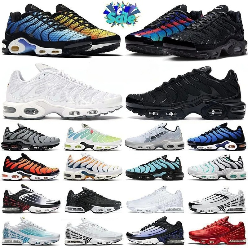 Designer Tn Plus Running Shoes 3.0 tns Triple Black White Green Royal Blue Unity 25th Anniversary Men Women Metallic Silver Grey Reflective Trainers