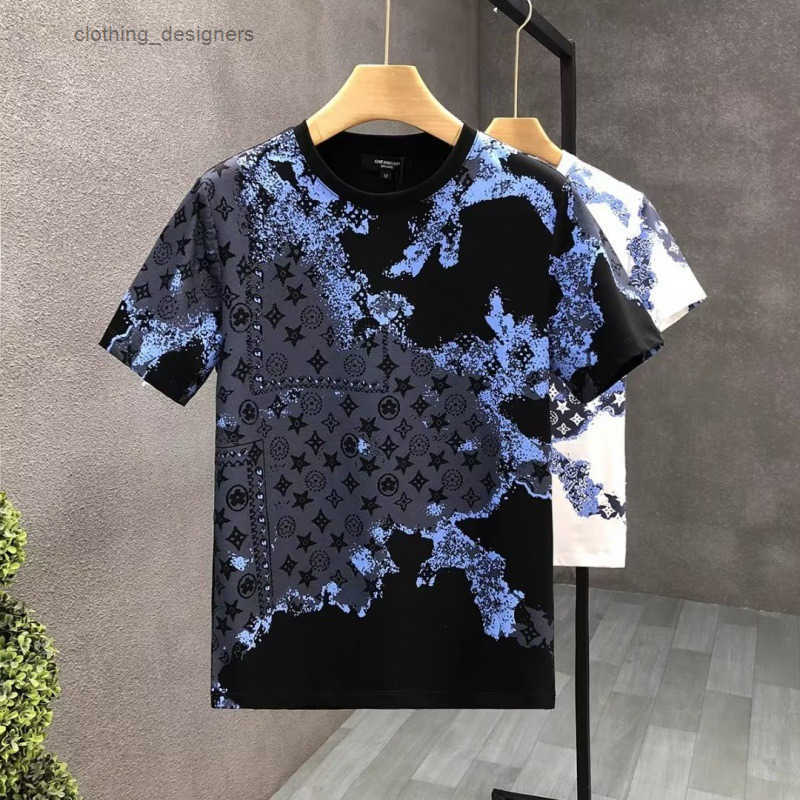 T-Shirts Tees Polos Summer New Fashionable Printed Design Light Luxury Trendy Round Neck Casual Short Sleeve Black and White Daily Outfit Mens Cloth