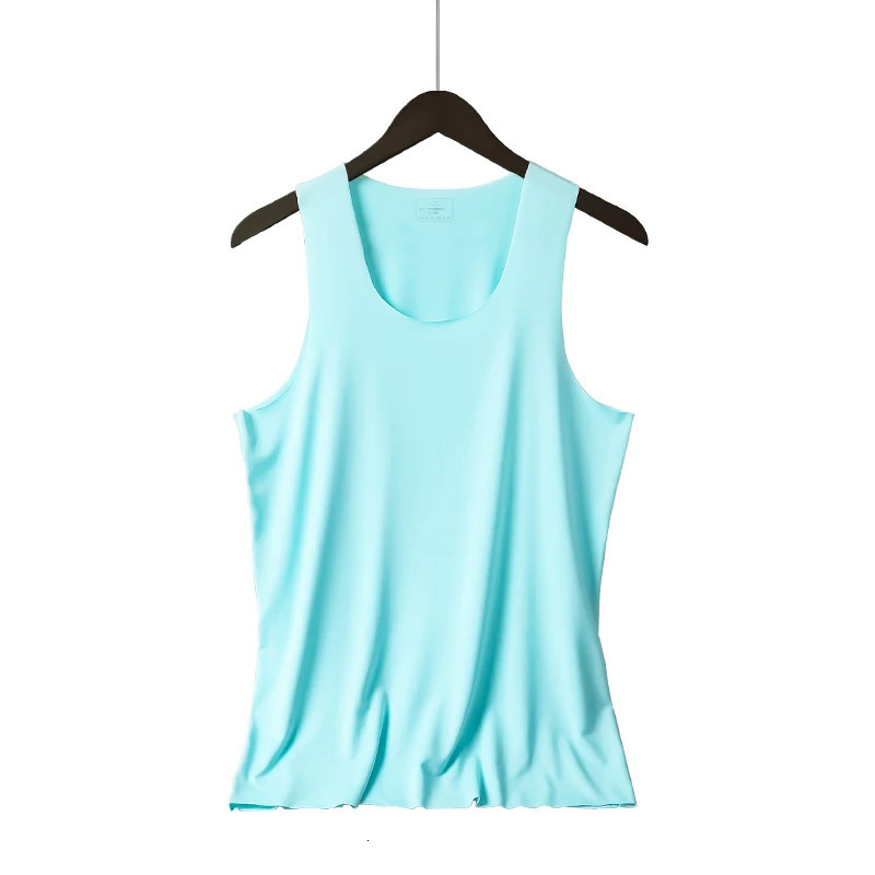 Mens Vest Ice Silk Seamless Fitness Summer Slim Fit TightFitting Breathable Underwear Youth Sports Sleeveless Undershirt 260423BANJIA