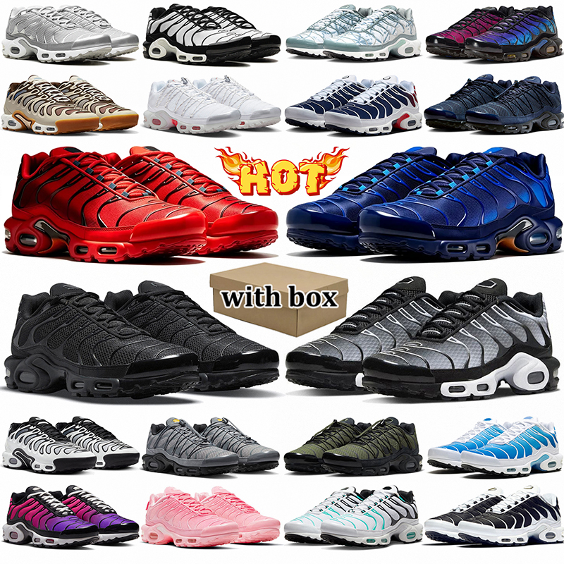 with box tn Unity tnns running shoes men women tns plus designer sneakers triple black clean white menstnss outdoor sports trainers chaussure