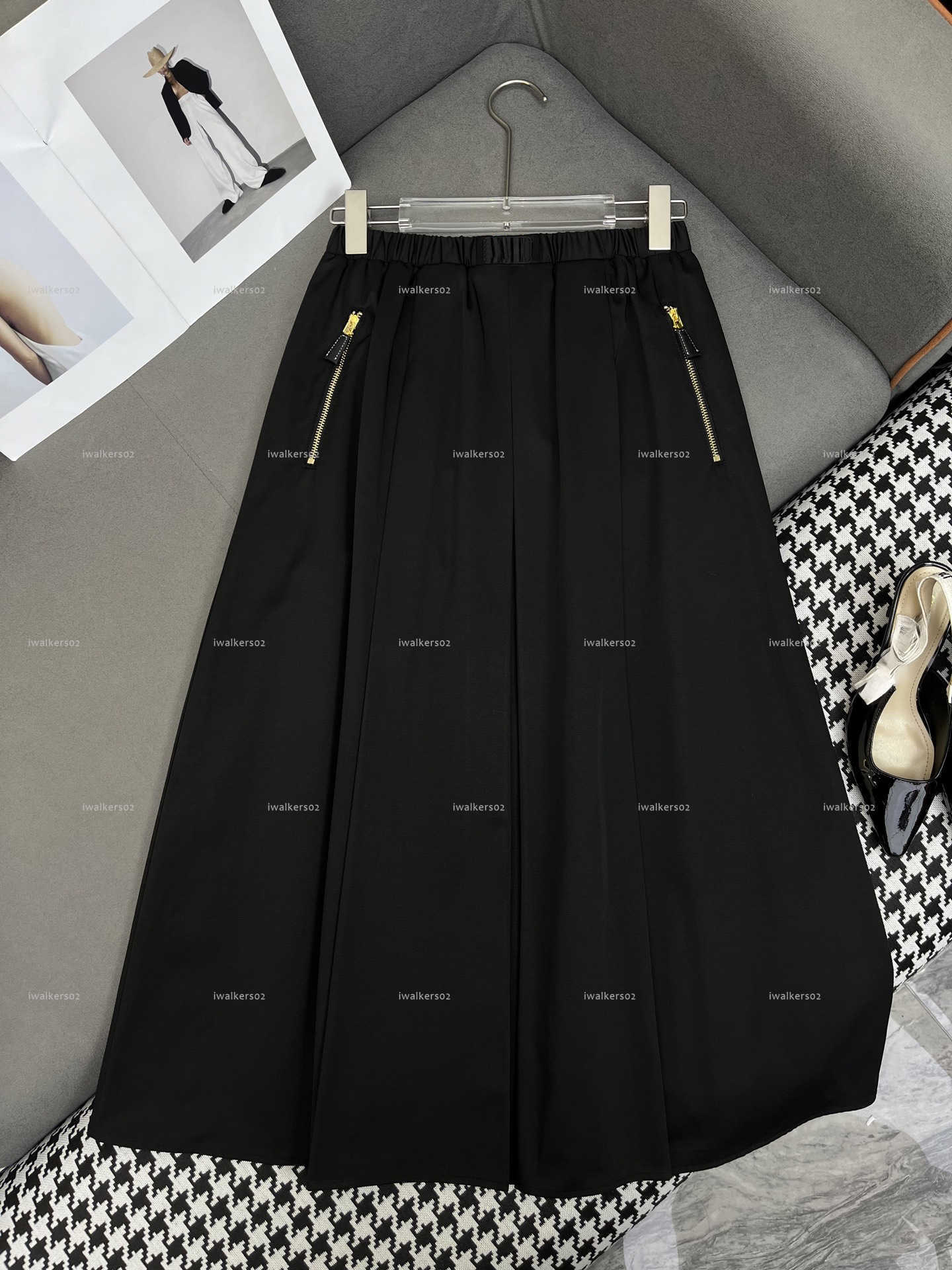 Classics women skirt high quality girls skirt designer clothes women pleated half skirt A084X02N049-image-1103571657