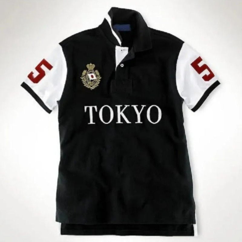 2026 Mens T Shirt Polo Shirt City Name TOKYO Chicago New York Short Sleeve 100% Cotton big Horse Embroidery Designer Shirts Summer Comfortable Breat