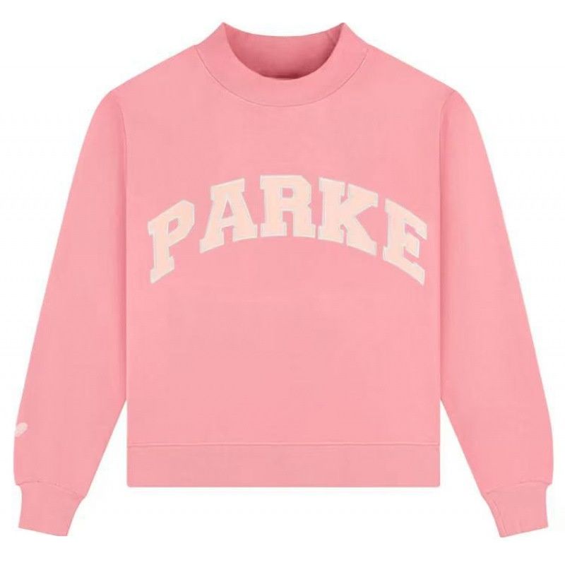 Women's Designer Parkei Printed Hoodie British Style Fashion Round Neck High Street Pullover Casual Loose Fit Vintage Versatile Sweatshirt