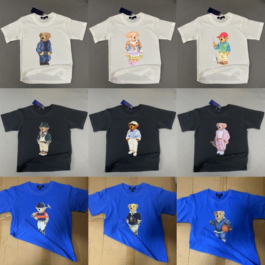 Designer Kids Clothes Toddlers T-shirts Bear Printed Boys Girls Clothing Short Sleeve Tees Children Round Neck tshirts Youth Clothing Summer Cott-image-1103583360