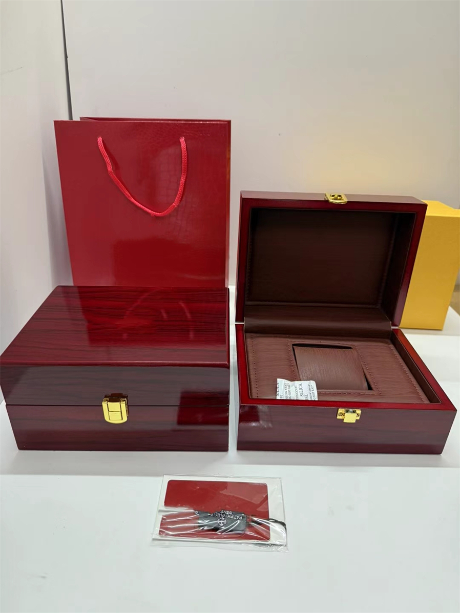 Top Quality Watch Boxes Cases PPity watch Original Box Accessories wholesale montre Watches Booklet Card Tags and Papers In English Swiss Watches Ma