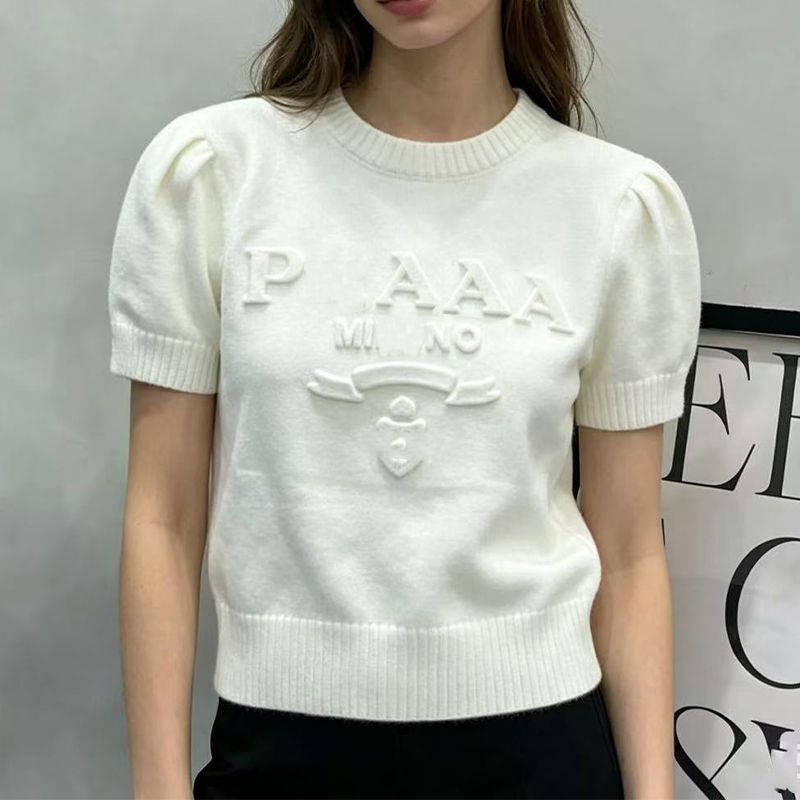 2026 Knitwear Luxury T Shirt Women Designer T Shirts Short Summer Fashion Casual with Brand Letter High Quality