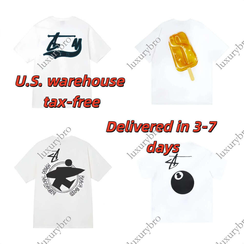 Stussyitys Men Delivery Within 3-7 Days Direct Shipment From US Overseas Warehouse 180G Cotton Printed No Tag Shirt Stussylysshirts Size China S-3Xl