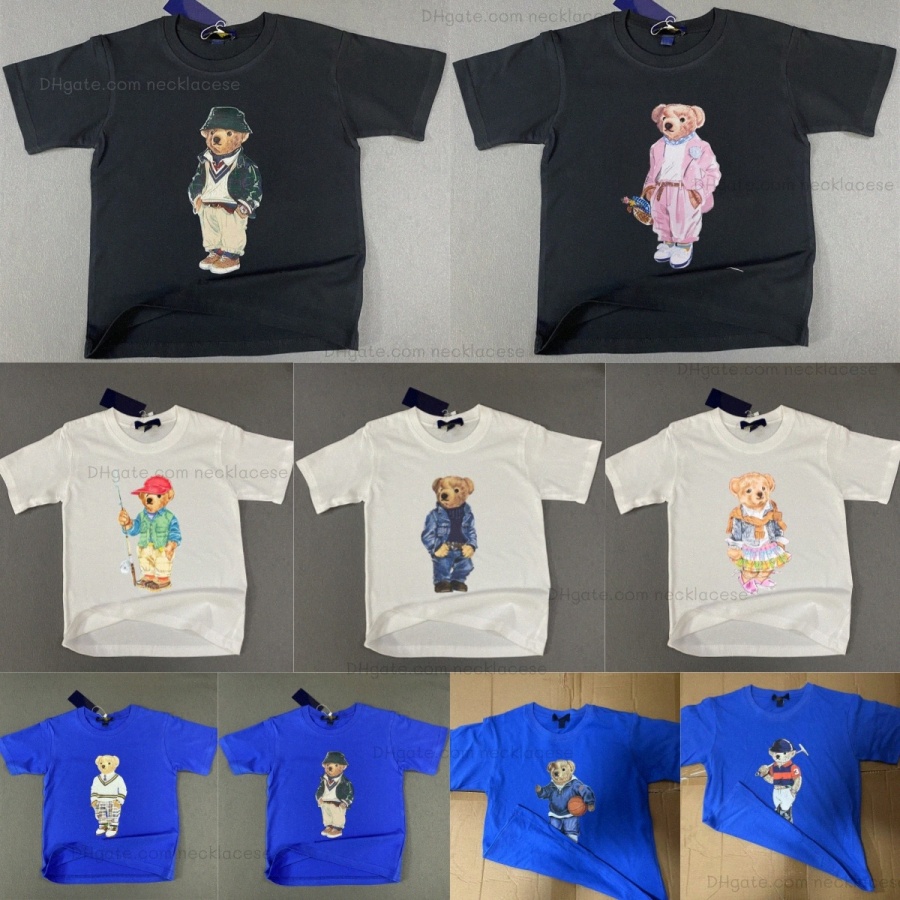 Kids Short Sleeved T-shirts Boys Girls Bear Printed Clothes Tees Toddlers Designer Clothing Children Cotton tshirts Youth Summer Round Neck Carto-image-1103589247