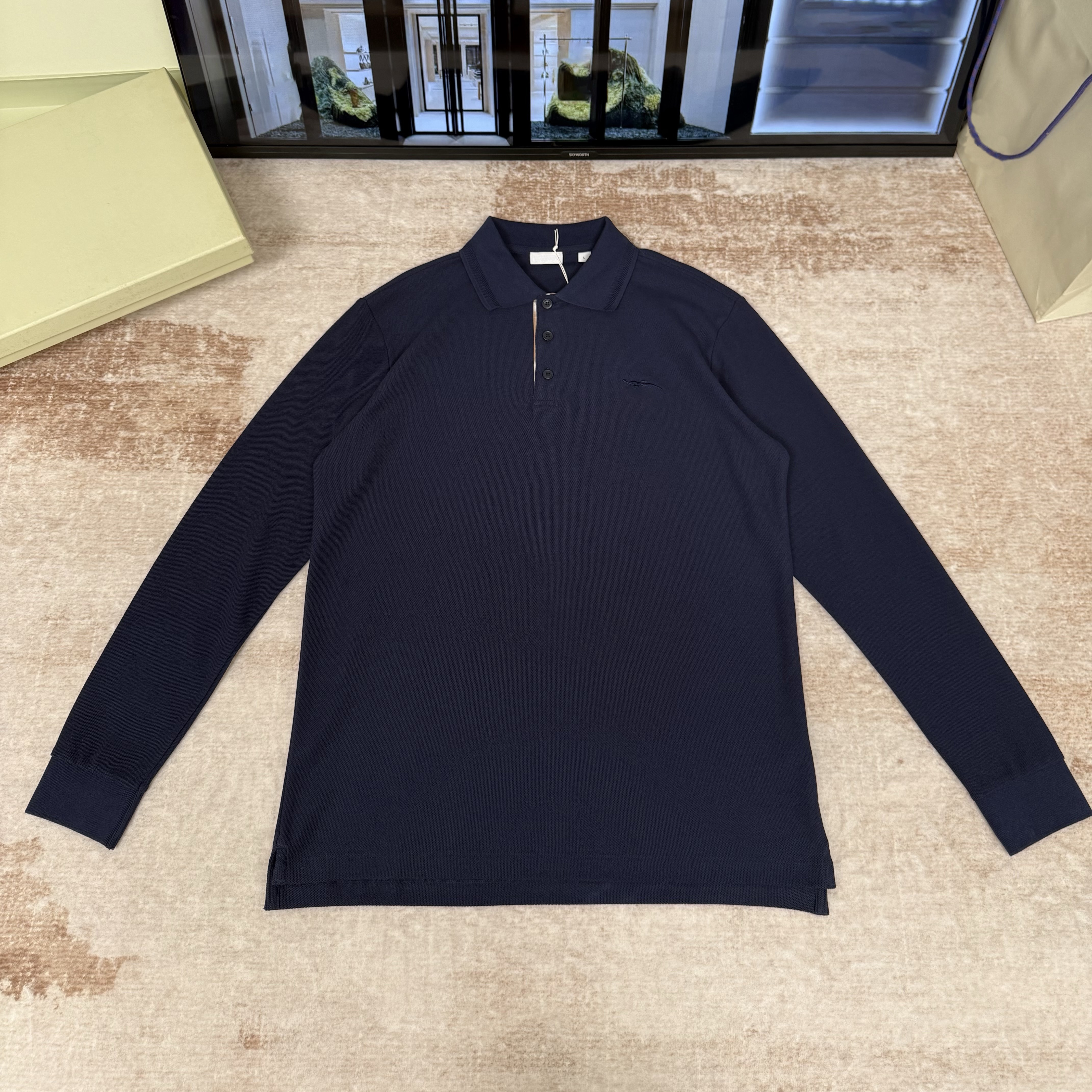 Designer brand high-quality men's T-shirt POLO warhorse embroidery long sleeved men's Polo shirt casual fashion lapel men's long shir