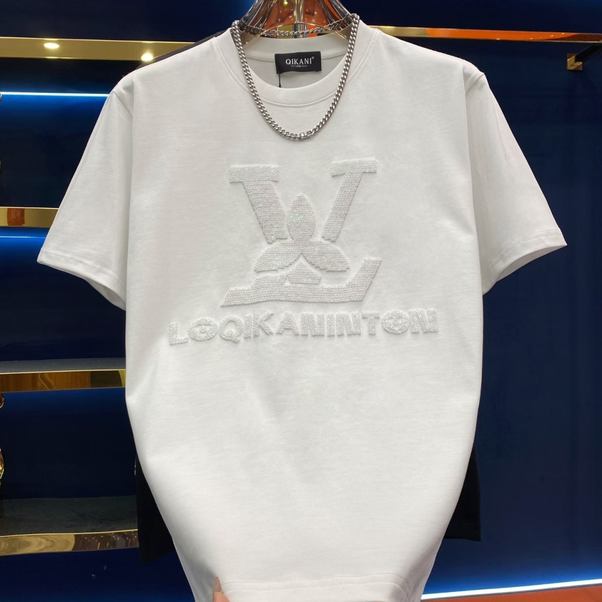 2026 Summer New Arrival Mens Short Sleeve Shimmer Design Fashion Trendy Versatile T Shirt Free Shipping Black White