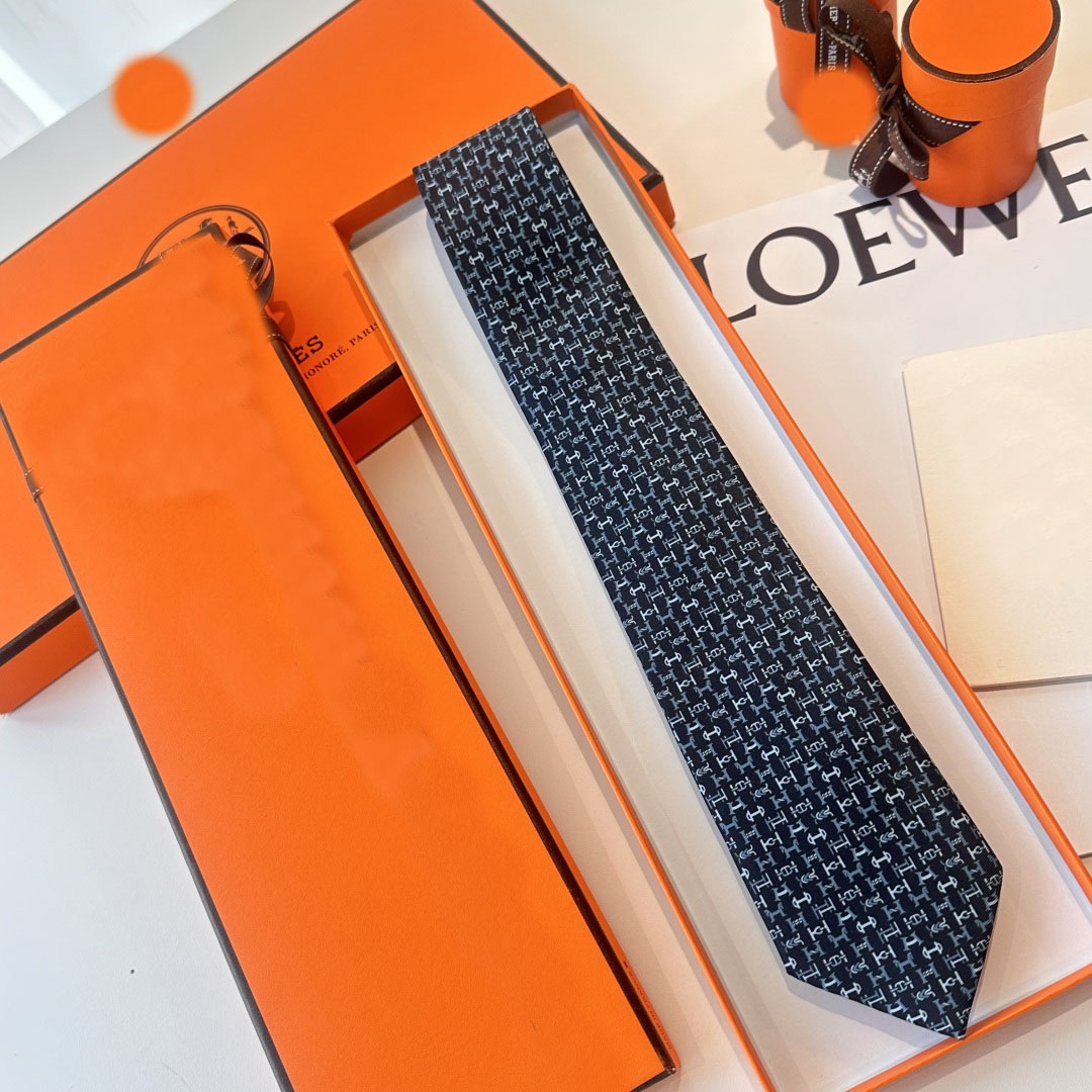 2024HH Wedding With Men Necktie Design Mens Ties Fashion Neck Tie Stripes Pattern Embroidery Luxurys Designers Business Cravate Neckwear box 009178