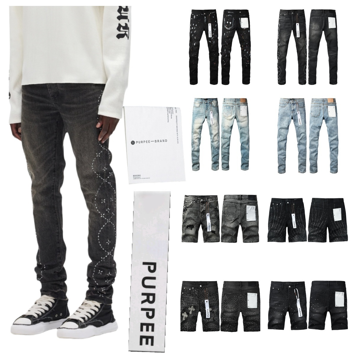 2026 10S Correct version 1:1 high quality Mens purple short purple jeans men kusbi jeans jean Man jean Designer Jean Men Pants High Quality Straight