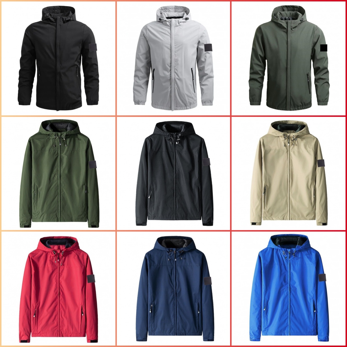 Stones Mens Jacket Designer Islands Casual Hoodie Windbreaker Women Jacket Zip Up Lightweight Windproof Outdoor Jacket Outdoor Sports Coat