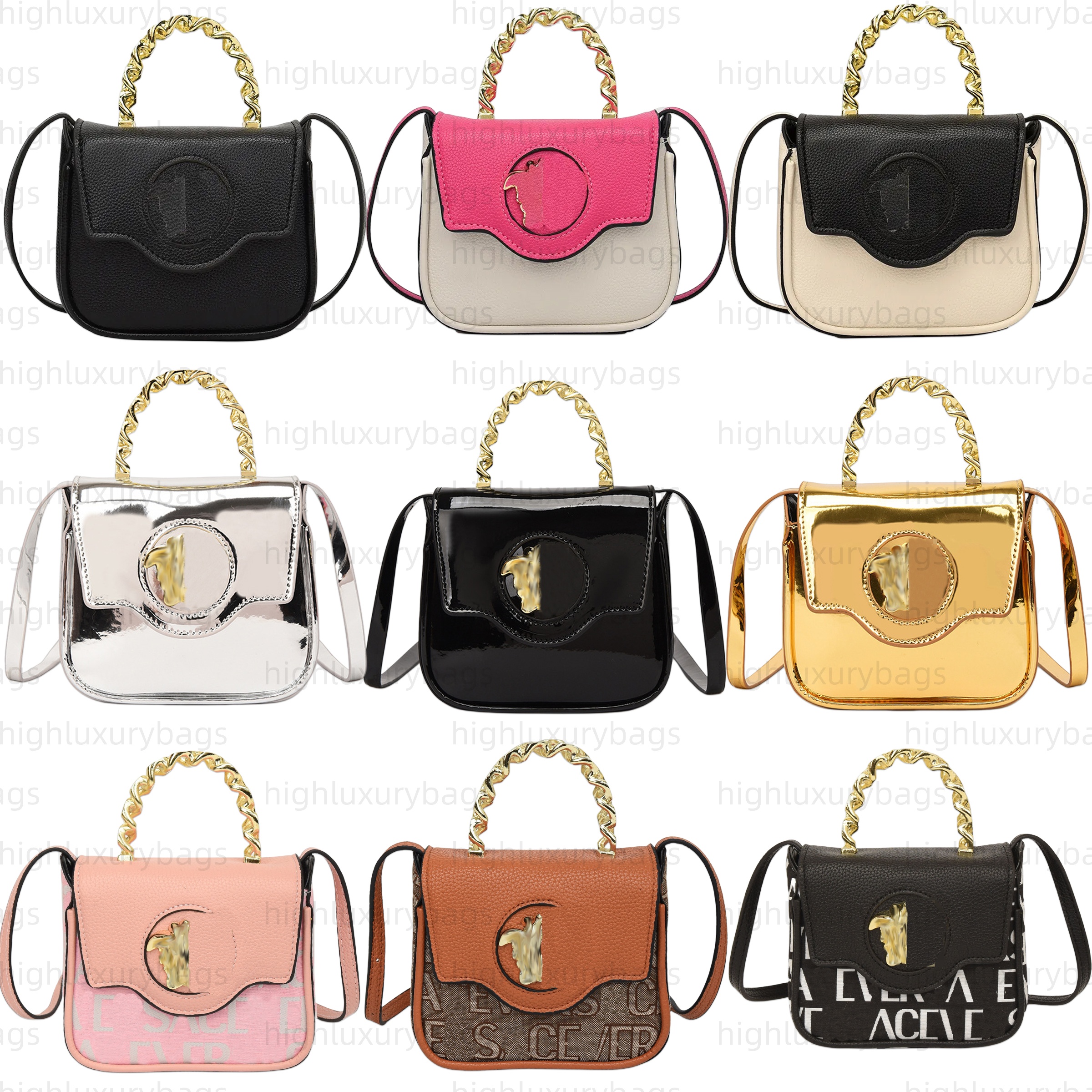 Designer Luxury mini Flap Bag Women's Patchwork Leather Shoulder Bag Vintage Monogram Print Chain Handle long strap Crossbody Purse For Evening