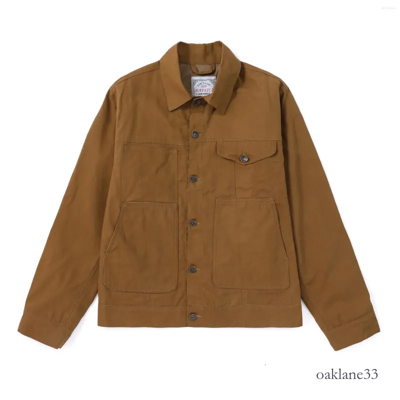 Vestes pour hommes Toile cirée Toile courte Doublée Cruiser Tissu d'étain Mode occidentale Cowboy Workwear Daim Robuste Huile Mackinaw Veste de t