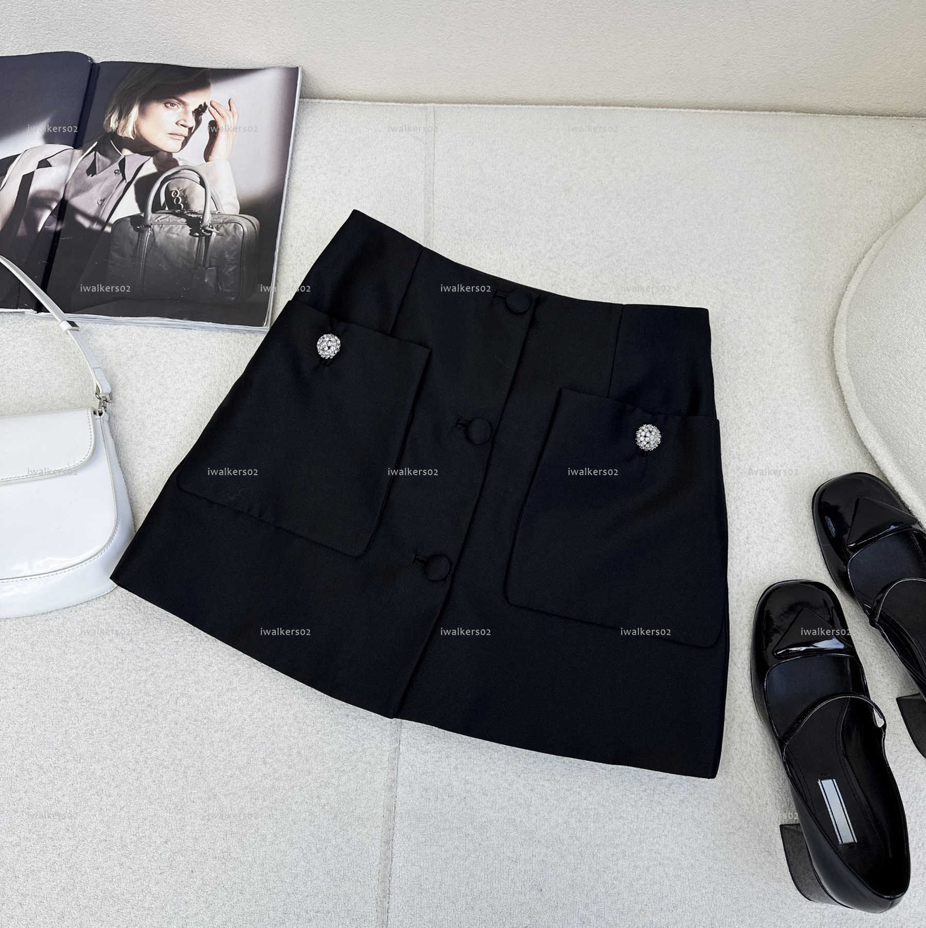 Classics women skirt high quality girls skirt designer clothes women A-line pencil skirt A084X02N050-image-1103571640