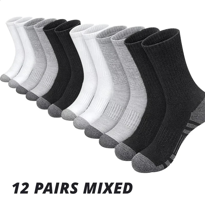 6/12 Pairs Mens Outdoor Gym Socks High Quality Comfortable Soft Ground-Gripping Football Large Size Style 260424BJ