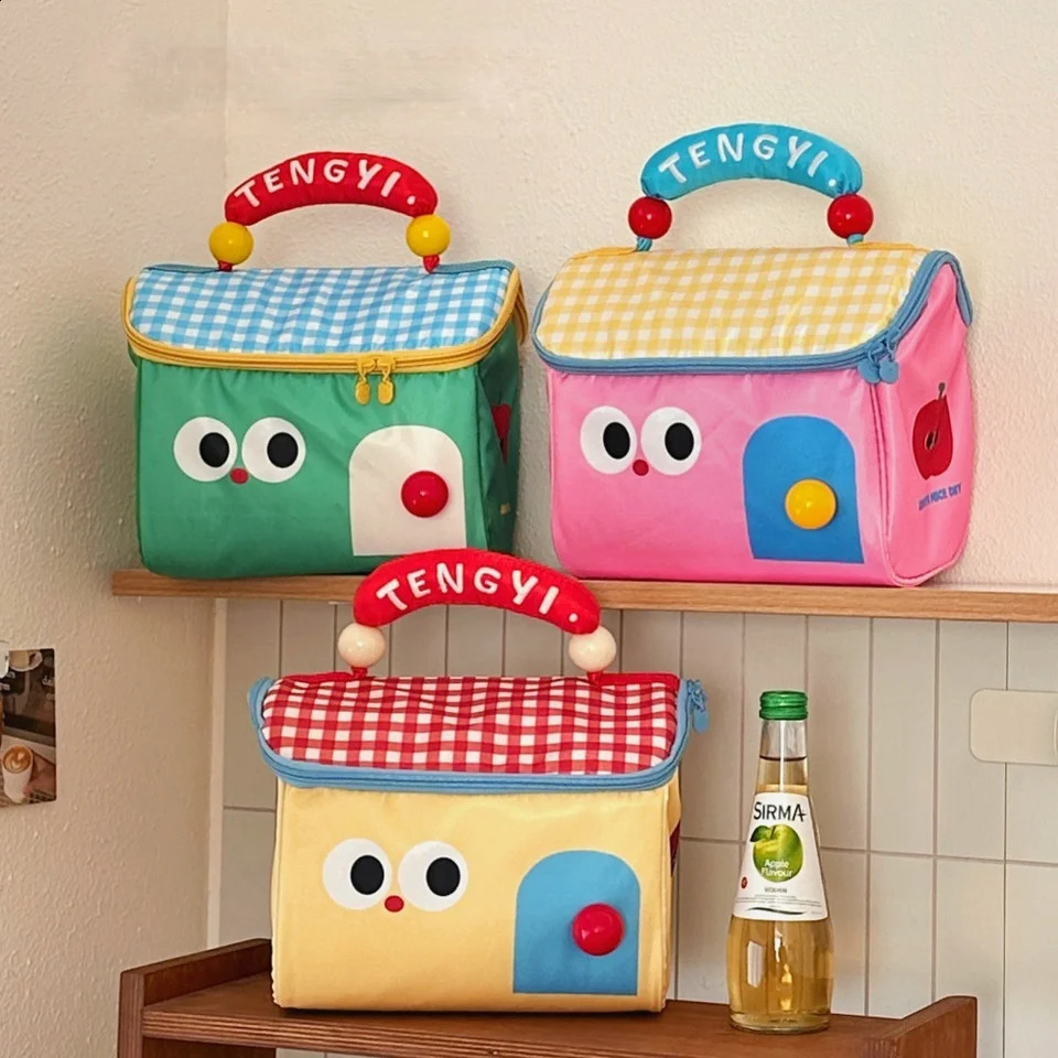 Cute Cottage Makeup Bag Large Capacity Multifunctional FreshKeeping Insulated Lunch Box Handbag Beauty 260423BJ