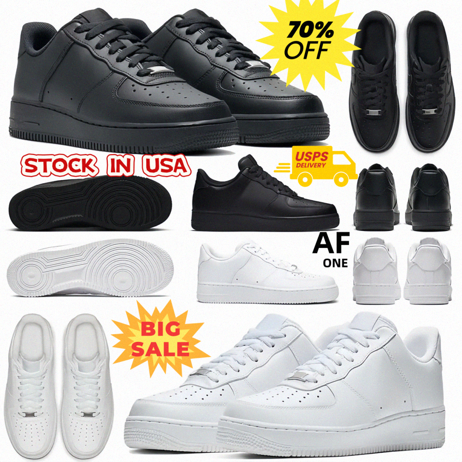 With Box AF1s Casual Shoes Designer Shoes With Black White Men Women Airs 1 Panda Triple Sneakers Grey Fog Green Orange Pink University Blue Red-image-907956769