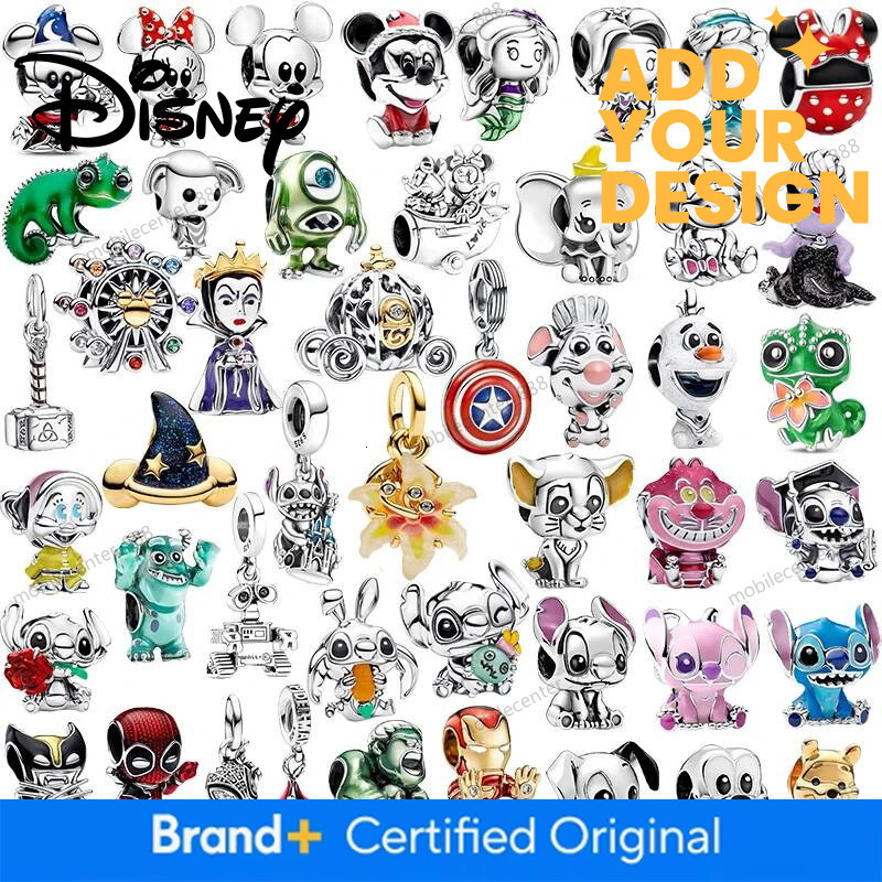 Designer Disney New Disney 925 Sterling Silver Stitch Minnie Dog Charms Bead Charms For Bracelet, Female DIY Birthday Party Jewelry Gifts Luxury