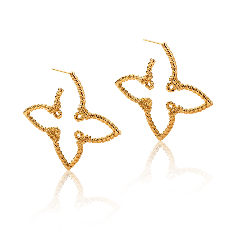 High Quality 18K Gold Plated Earrings Women Stud Earrings Luxury Vintage Hoop Earrings Fashion Minimalist Earrings Party Daily Jewelry-image-1103699250