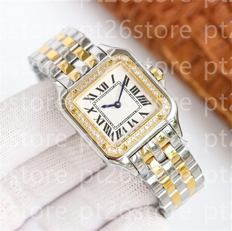 Women for ladies Diamond watch Watch Square quartz watch Stainless Steel Folding Buckle womens gold watches Designer Wristwatches with box