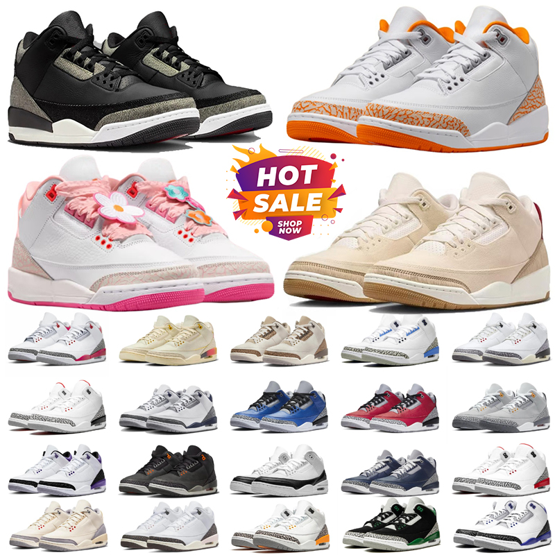 Designer 3S Chaussures de basket-ball Ciment blanc Pâques Orange Citrus Fleurs de printemps Raw Indigo Denim El Vuelo Fruits de nos baskets de tr