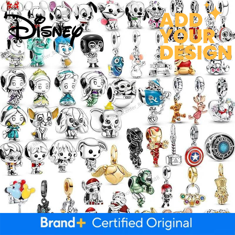 Designer Disney Jewelry 925 Silver Disney Pendant Mickey Winnie Cute Series Charms Beads Fit Bracelet Necklace Women DIY Festival Luxury Jewelry Gif