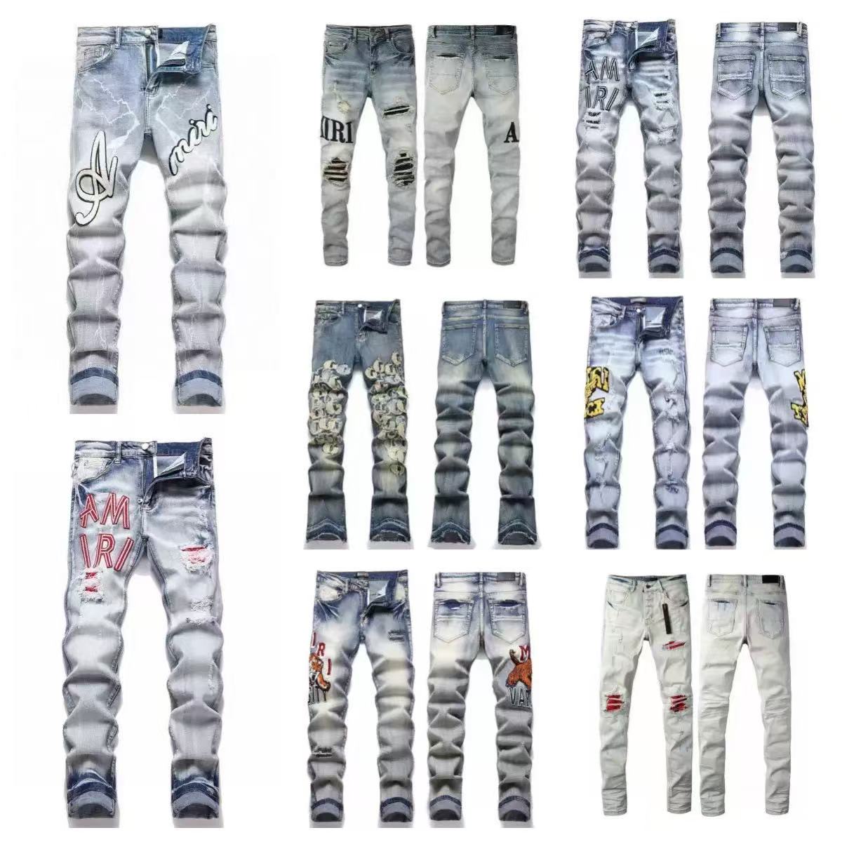 mens designer aimirimens jeans skinny ksubi hole cotton print hip hop black women jeans Ripped High Street Jeans streetwear trousers fashion pants high quality slim 29$