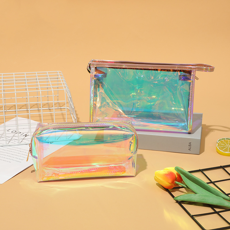 SL08 Kit de beauté chic à motifs de broderie, fourre-tout compact en matériau matelassé