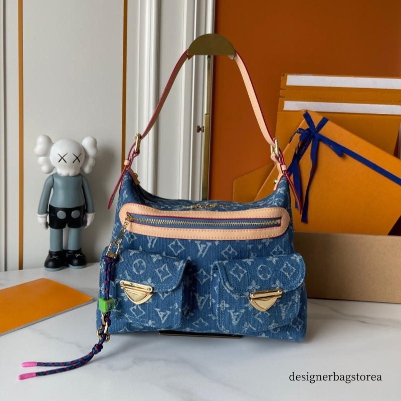 Denim designer purse Luxury jean shoulder bag designer woman crossbody bag blue purses vintage handbags designer for women tote bags