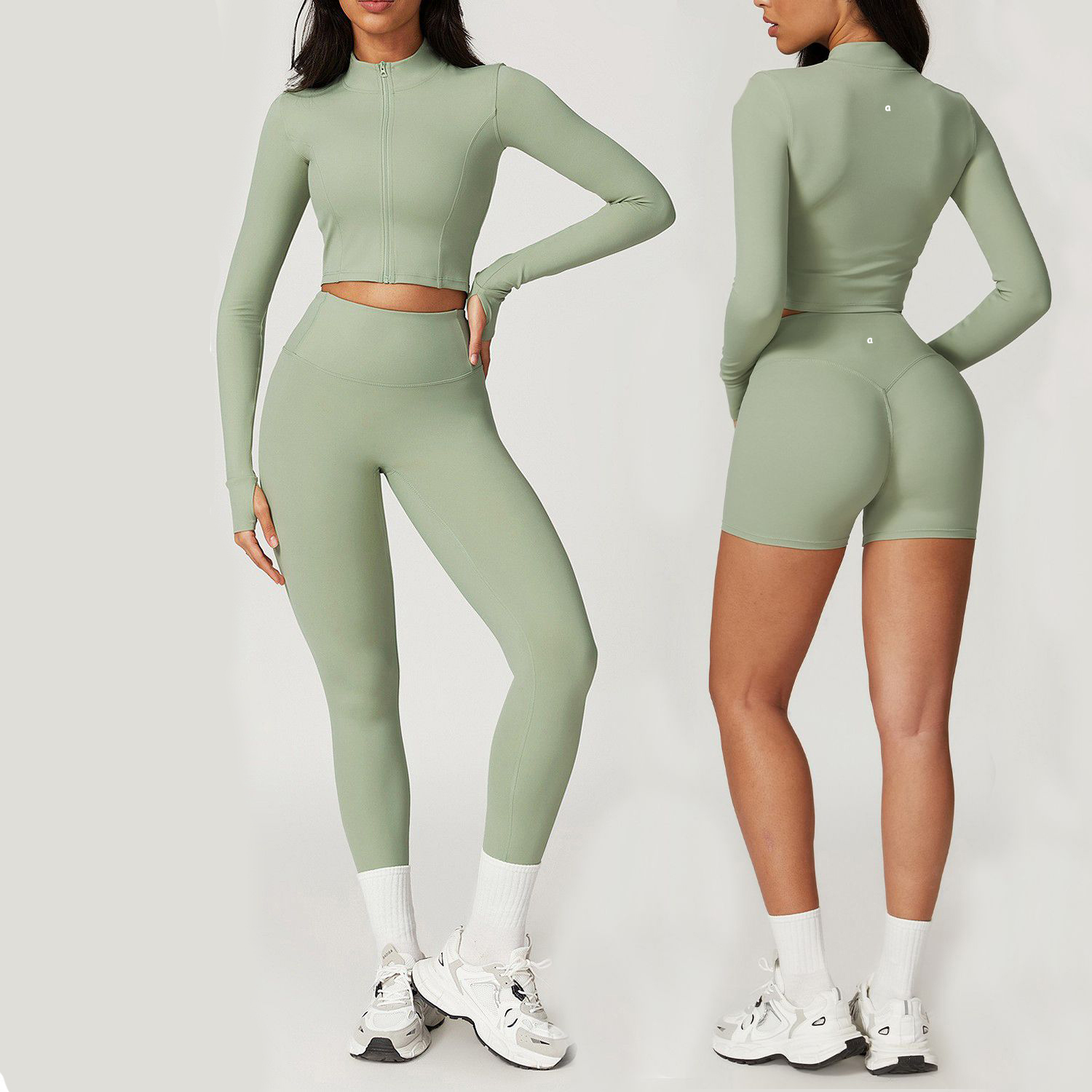 Womens Yoga Outfit Three Pieces Suits Vest+Pants+Jackets Set Exercise Close-Fitting Fitness Wear Running Elastic Workout Tracksuit A-7106 sets
