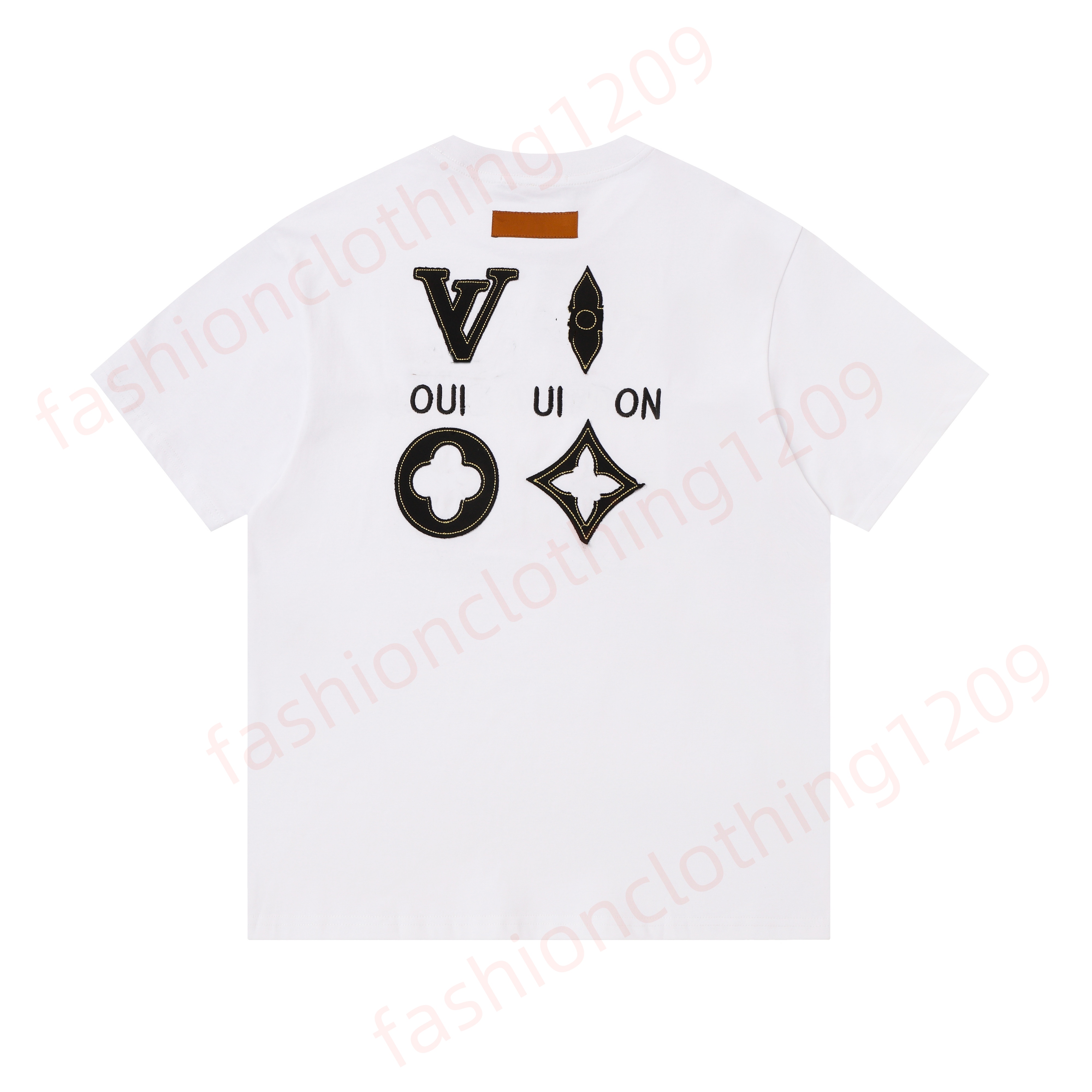 Fashion short full of star broken simple loose top half sleeve summer niche casual hot dia T-shirt black and white