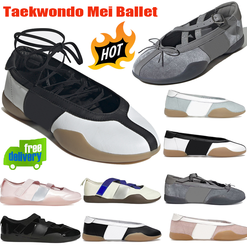 Designer Taekwondo Mei Ballet flats sandals womens shoes Clear Pink sky White Black Gum Grey Velour fashion dress shoe summer outdoor women Ballet s