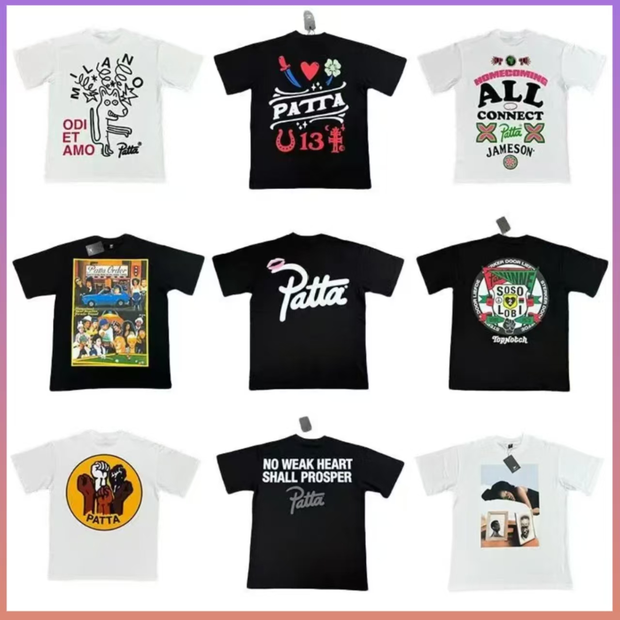 Mens T Shirts Summer short PATTA Men's T-Shirts Chlorophyll Years Anniv T-shirt Black Unisex Fashion Strt Wear Pure Cotton Skin-friendly Sof-image-1103589257