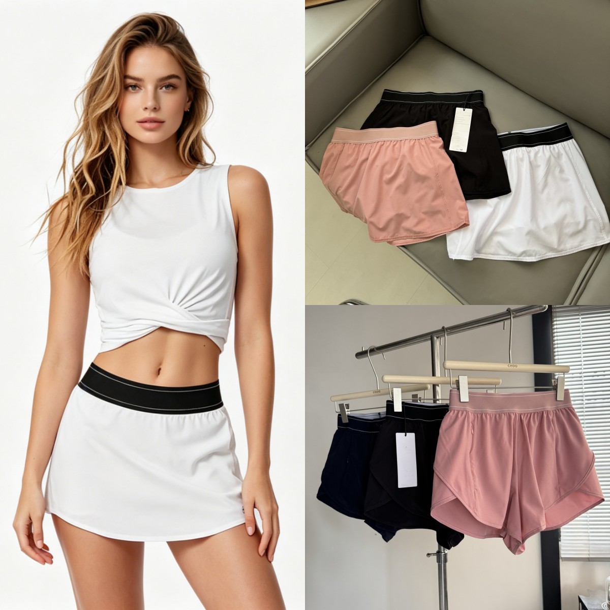 Women Solid Color Alyogasets Breathable Quickly Dry Yoga Outfit With Sports Bra Yoga Shorts Yoga Pants For Casual Summer Outdoor Sports-image-1103749153