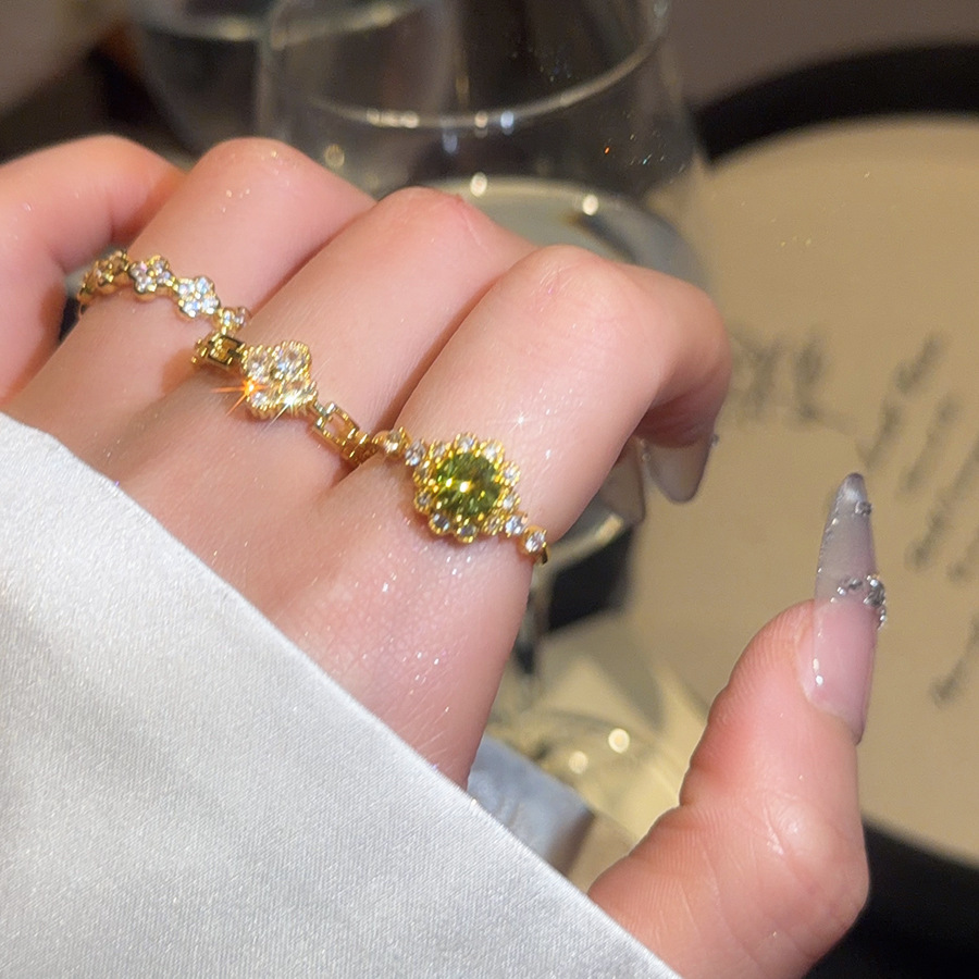 2026 New Zircon Flower Open Ring with Elegant Design, Forest Style Ring, Light Luxury, High-End, Stylish Jewelry-image-1103741264