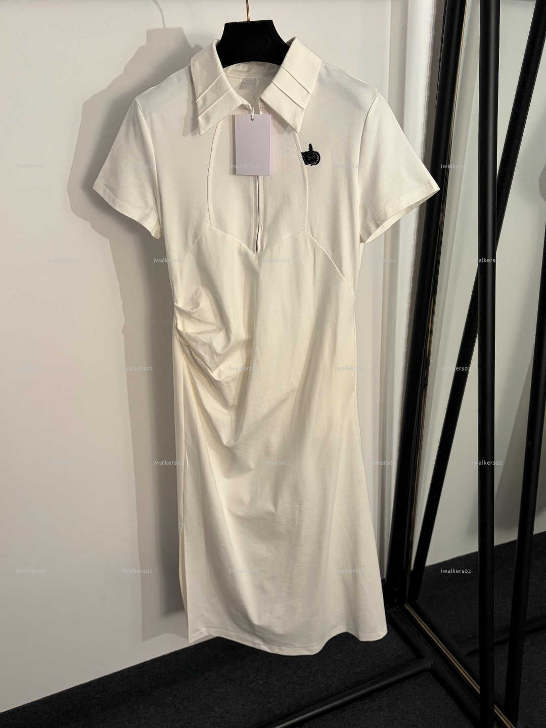 Classics lapel women dress Summer lady dresses women designer clothes short-sleeved skirt A005X01N043-image-1103787218