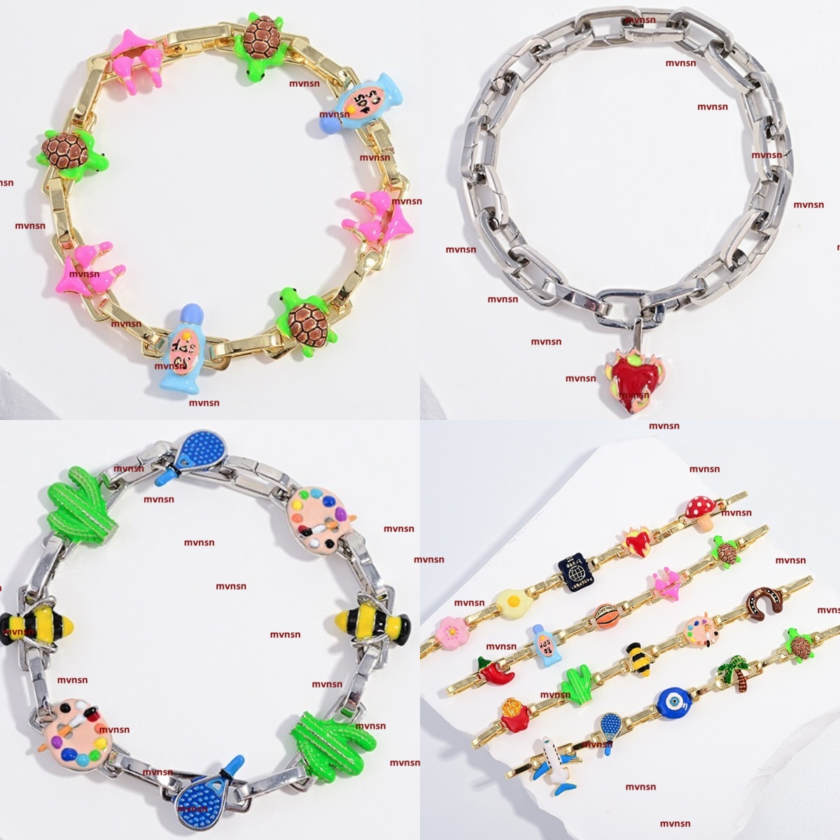 Poubel Charm Bracelets designer jewelry women Sweet Cute Cartoon Splicing Spring Buckle Bracelet DIY design Bracelet Necklace Accessories high quali