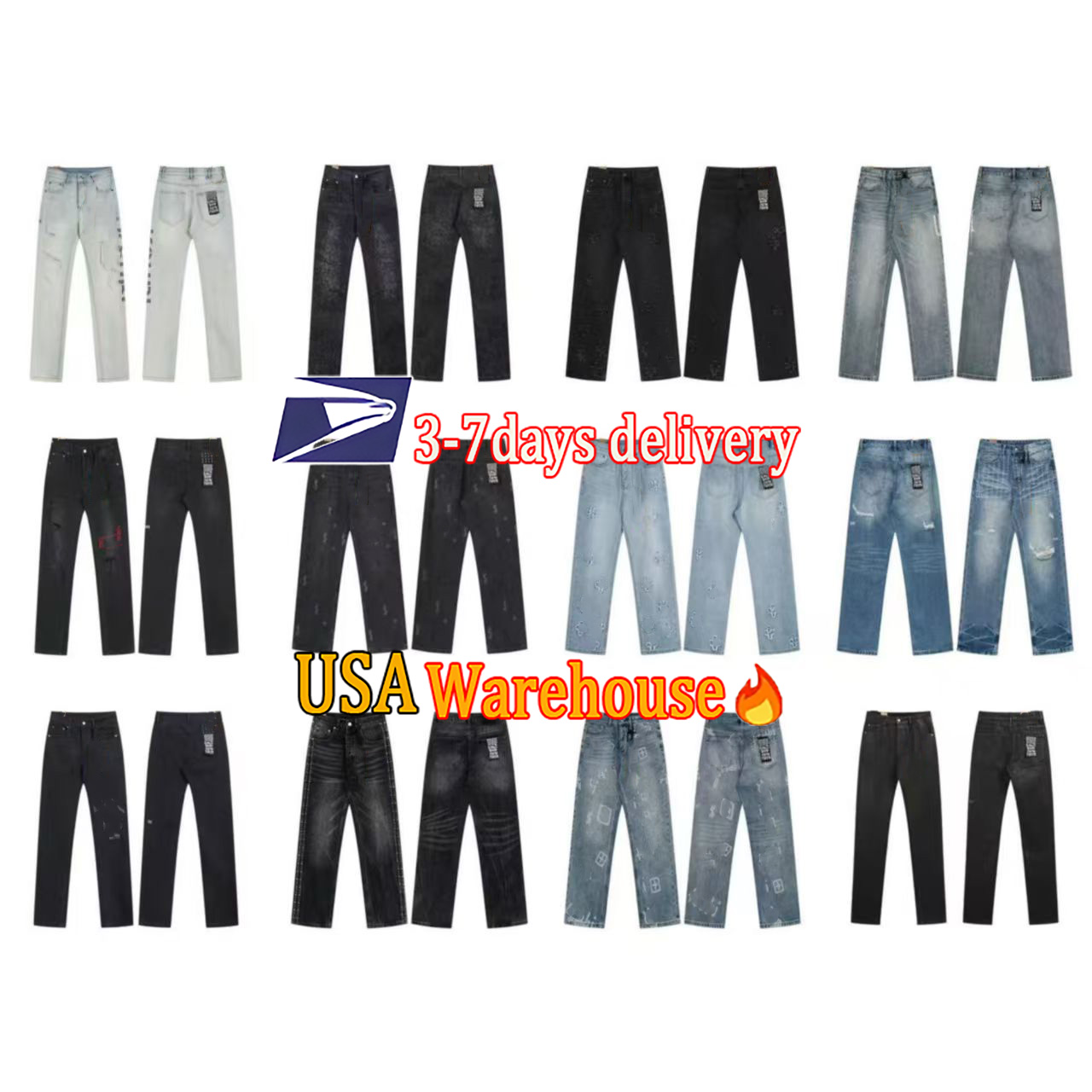 Designer jeans mens women pants jeans High Street Purple Retro Paint Spot Slim Feet Micro Elastic trends distressed black Jeans Hip-hop Zipper Ho